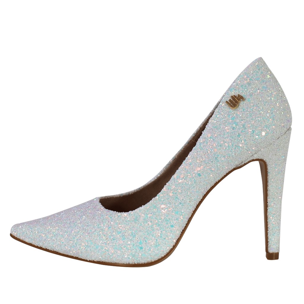 Scarpin branco hot sale com glitter