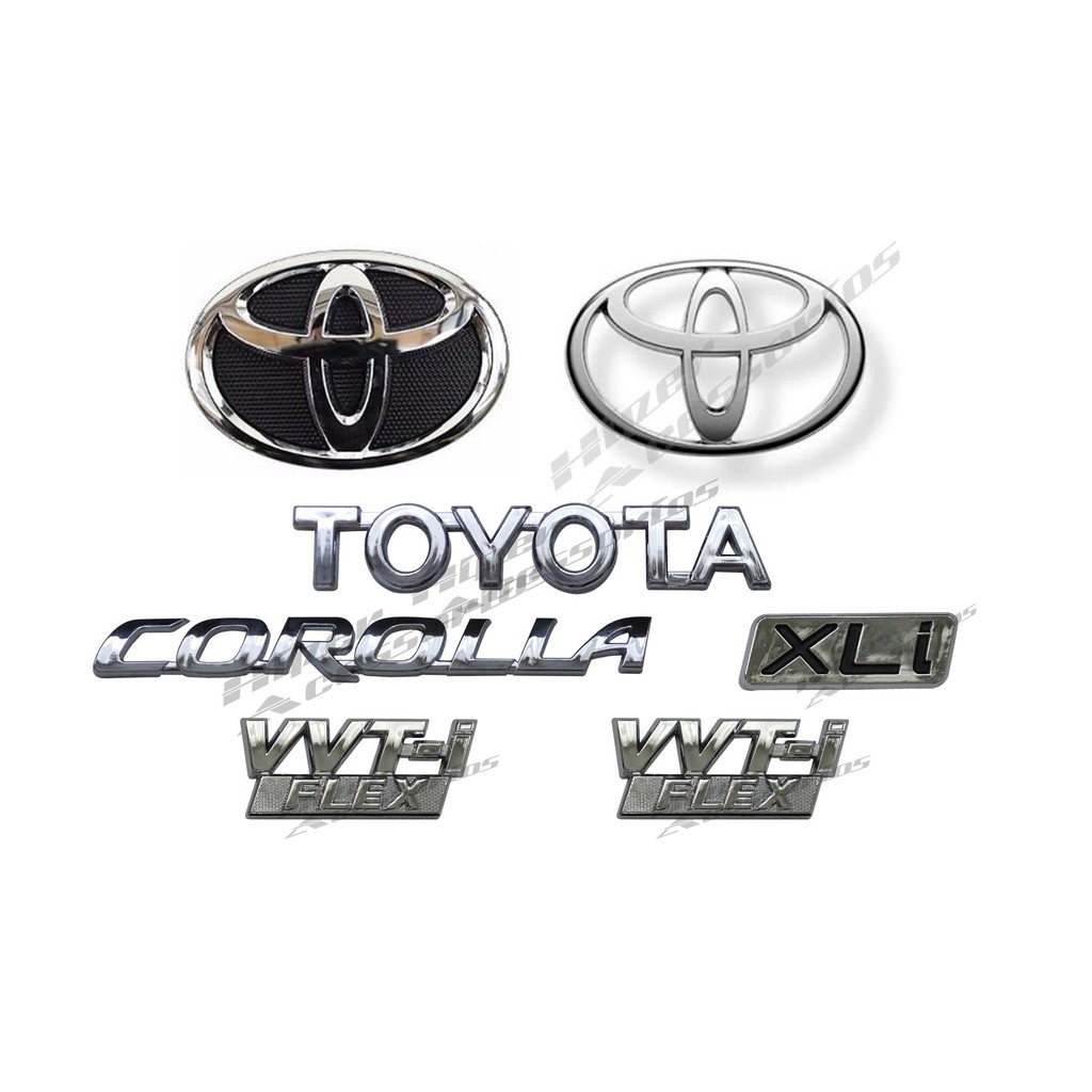 emblemas-toyota-corolla-xli-vvt-i-flex-logo-mala-e-logo-grade-2009-2010