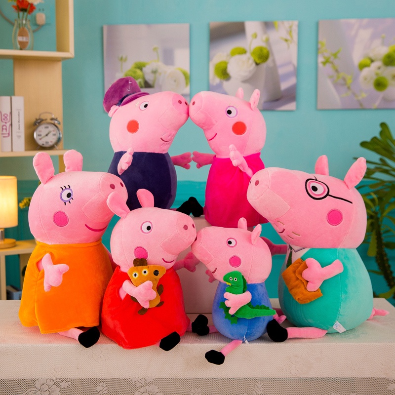 Desenho Animado Peppa Pig Family Doll Piggy George Mamãe E Papai Coisas  Plushie Toy Dolls Aniversário Para Menina - Escorrega o Preço