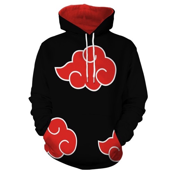 Japão Anime Naruto0 Akatsuki Nuvem Vermelha 3D Imprimir Hoodie