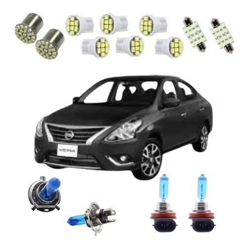 Kit Lampadas Super Branca E Led Nissan Versa | Shopee Brasil
