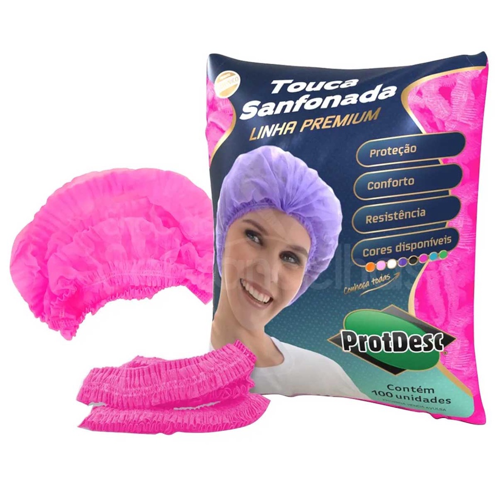 Touca Sanfonada Descartável Protdesc 100 Unidades - Pink | Shopee Brasil