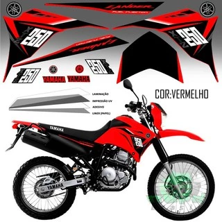 Faixa Lander 250 2015 Vermelha Com Preto + Verniz