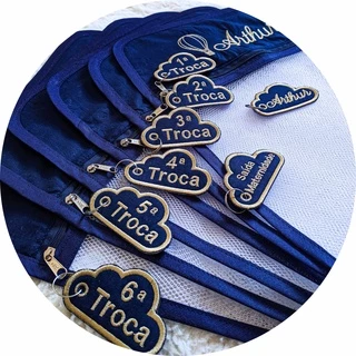 Chaveiro Bordado Personalizado Tag maternidade 4 ou 6 unidades (SOMENTE A TAG)