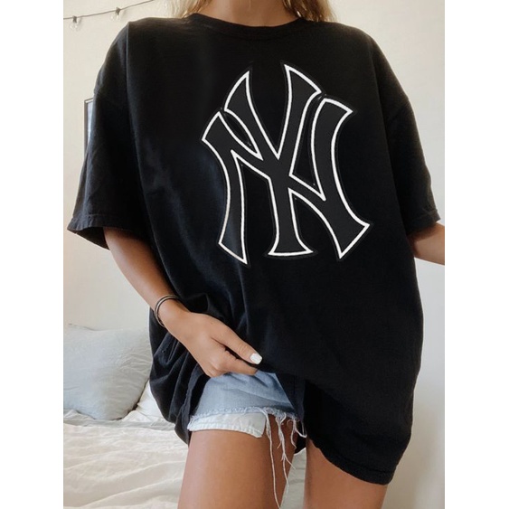Camiseta OVERSIZED Feminina NEW YORK NY 100% ALGODÃO 30.1 ESPECIAL ACABAMENTO TOP OLN5