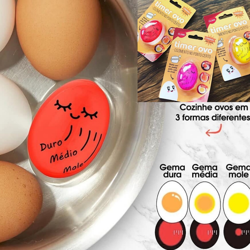 Temporizador Termômetro Timer Ovo Cozido Egg Mole Médio Duro | Shopee Brasil