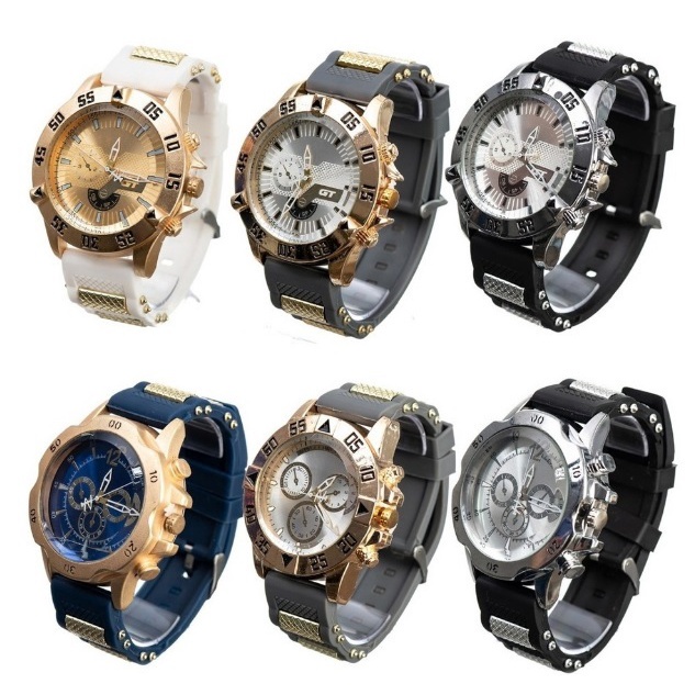 Kit 5 Relogios pulseira em silicone masculino atacado revenda social festa