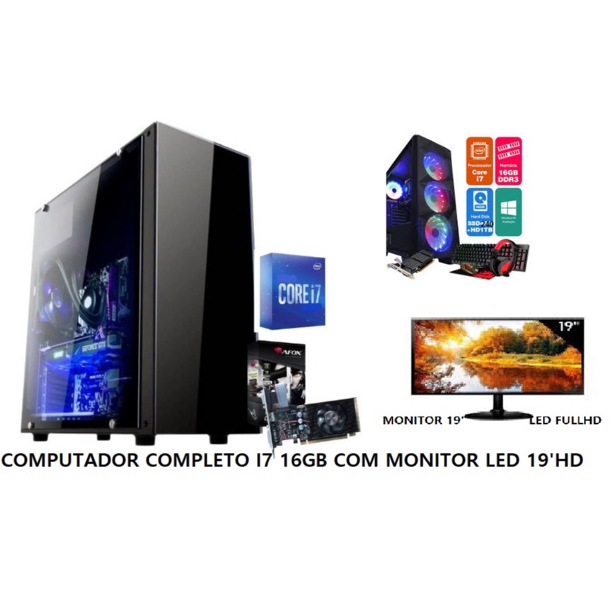 Pc Gamer Completo Intel I7 4 8Gb Gtx 1050Ti 4Gb Ssd 240Gb - Fácil  Computadores - Computador Gamer - Magazine Luiza