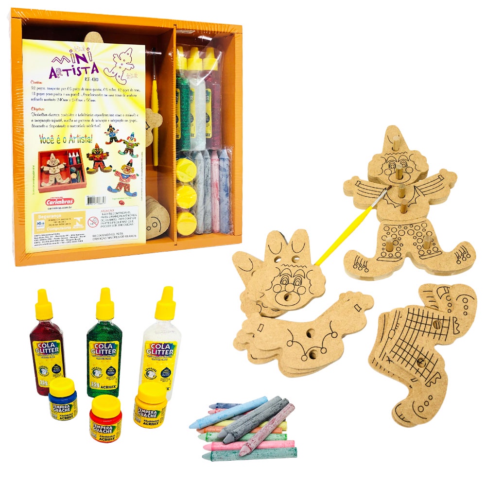 Pinte e Apague Aquarela Kit de Pintura Brinquedo Educativo de Madeira  Brinquedos Educativos Bambalalão Brinquedos Educativos