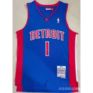 Camisa OaTj Nba Detroit Pistons No . 1 Chauncey Billups De Basquete Azul YyR6
