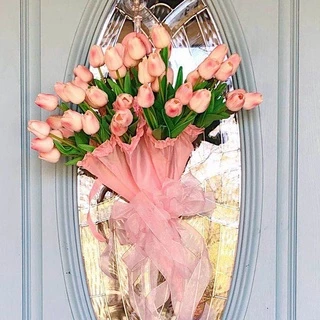 10PCS Tulipa Flor Artificial Real Touch Bouquet PE Falsas Flores Para Decoração De Casamento Jardim Doméstico