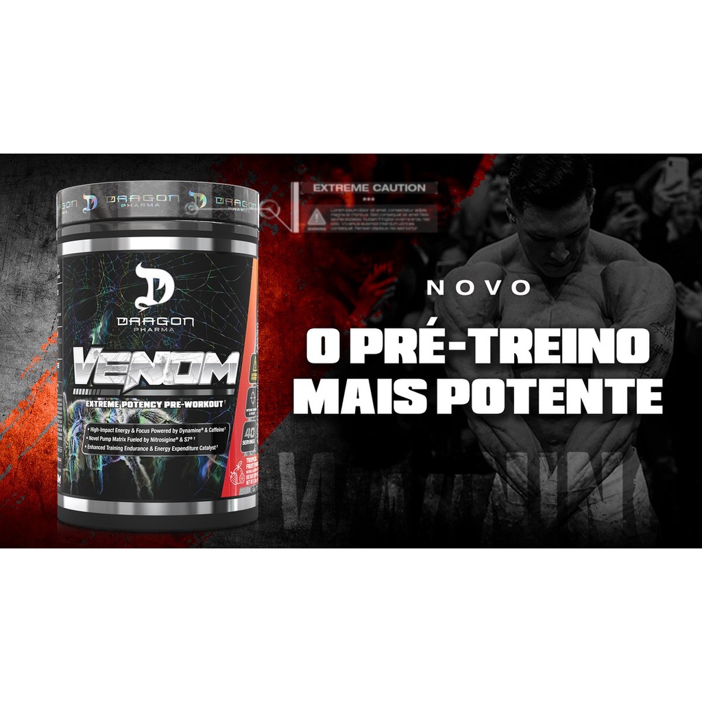 Pré Treino Venom Dragon Pharma Fórmula Nova (40 Doses) | Shopee Brasil