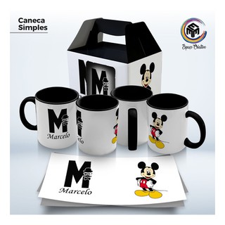 Caneca Mickey Personalizada Com Seu Nome + Caixa