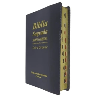 Bíblia Sagrada Letra Grande Preta Com Harpa