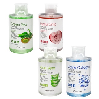 3w clinic clean up cleansing water 500ml 4 types