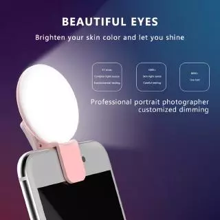 Recarregável Bonito Selfie Anel Luz De Preenchimento LED Ao Vivo Tirar Foto Flash Para Câmera Telefone