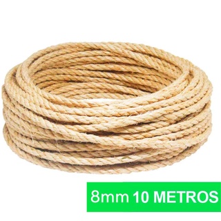 Corda De Sisal Natural, 10mm, 10 Metros Para Artesanato e Uso Geral