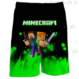 Minecraft Calças Curtas Kids Pants Cartoon Cosplay Calções De Praia
