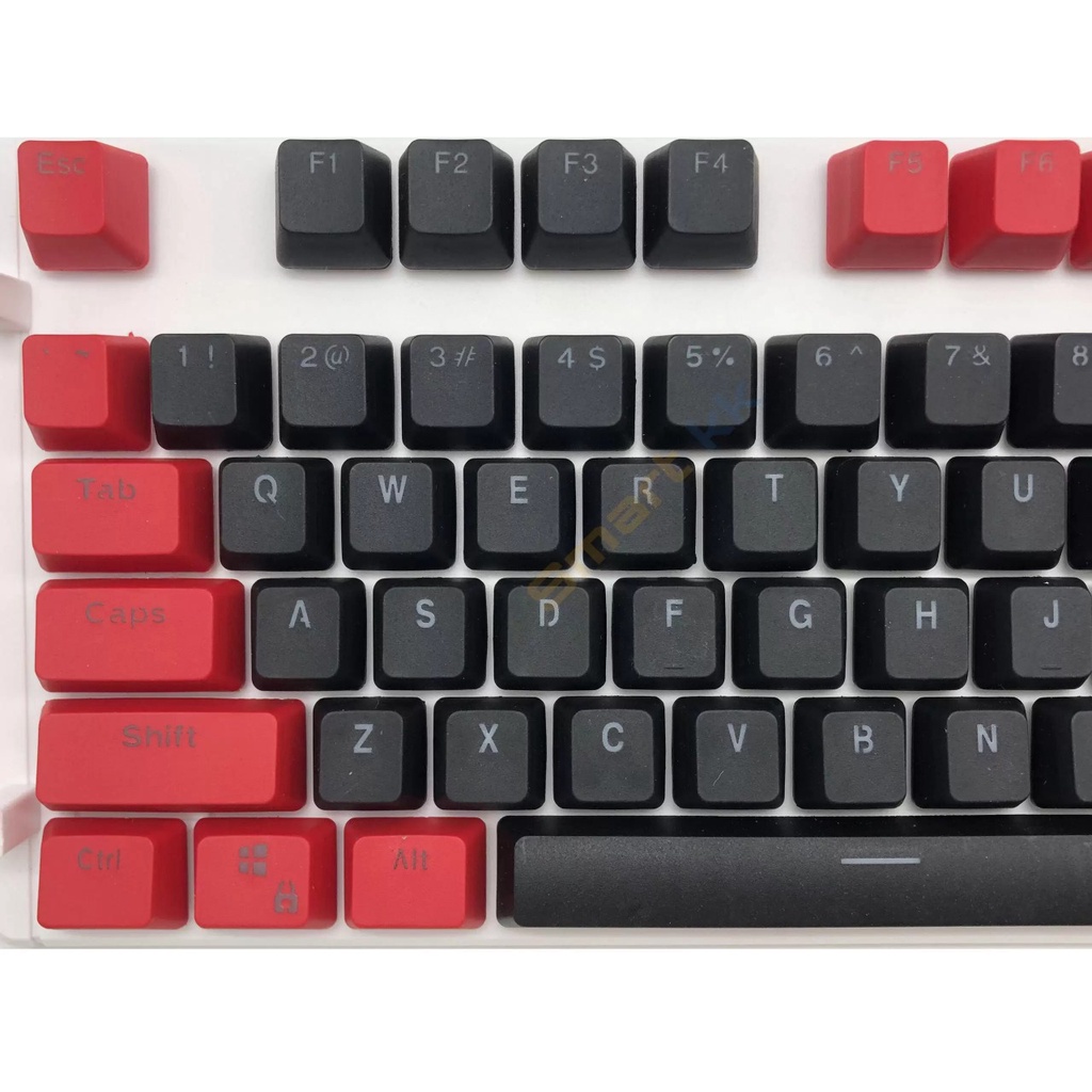 Preto e Vermelho PBT 104 US- Keycaps