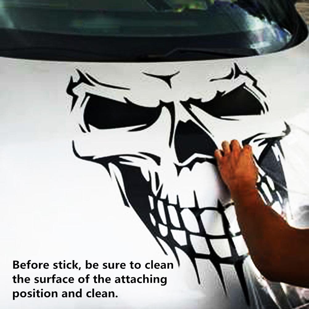 Decalque De Capô De Caveira Preta Vinil Grande Adesivo Gráfico Janela De Caminhão De Carro