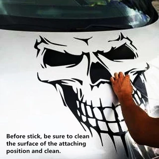 Decalque De Capô De Caveira Preta Vinil Grande Adesivo Gráfico Janela De Caminhão De Carro