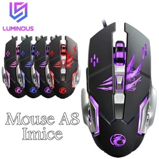 Mouse Gamer Óptico 3200 Dpi Usb Led A8 Imice 6 Botões