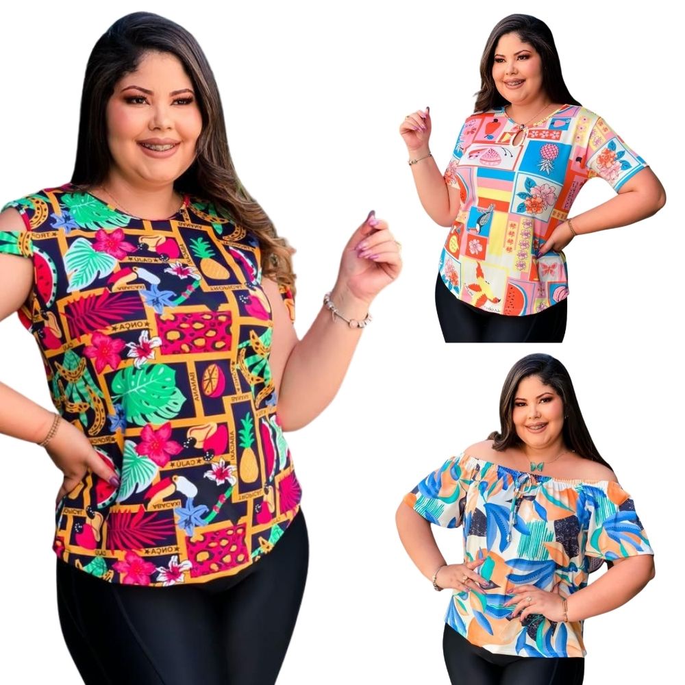 Linda Camisa Blusa Feminina Plus Size Roupas Para Gordinhas