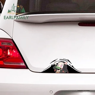 EARLFAMILY 13cm Nezuko Demon Slayer Car Sticker Surfboard Motocicleta Campervan Protetor Solar JDM Decalque Grafite Adequado Para Qualquer Superfície Lisa E