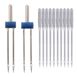 Kit 2 Agulha Dupla + 100 Agulha Máquina Costura Doméstica