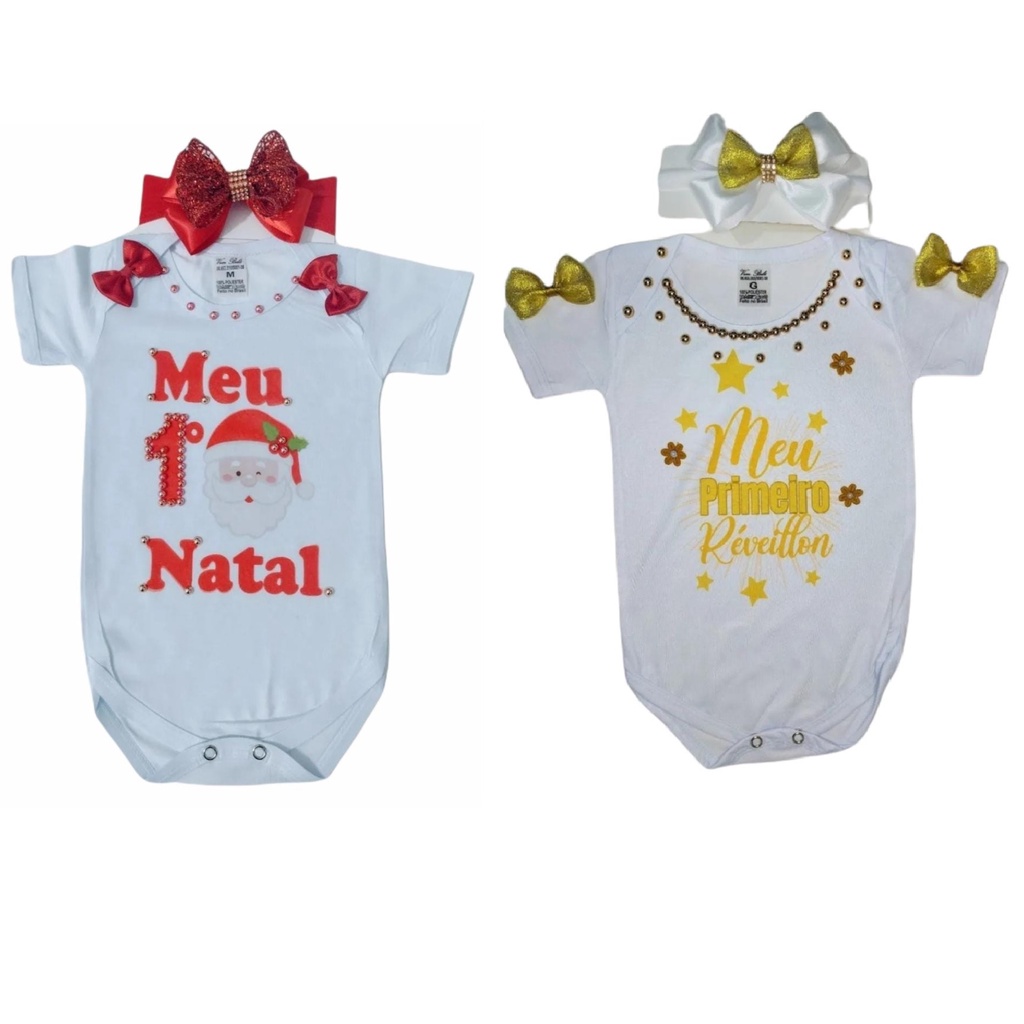 Kit Conjunto bebe menina Natal e Ano Novo - Moda Bebê - Pequeno Charme -  Loja de Roupas para Bebês