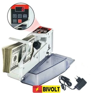 Contador de Dinheiro Notas Cédulas Portátil Bivolt V30