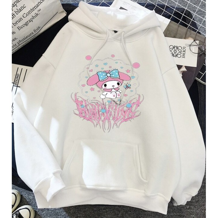 2021 anime feminino sweetshirts kawaii coelho manga longa superior fina  pelúcia rosa roupas femme mingliusili estudantes pullovers com capuz /  Moletons e blusões