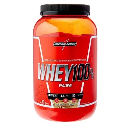 Whey Protein 100% Pure Integralmedica Proteínas Pote De 907g sabor COOKIES E CREAM