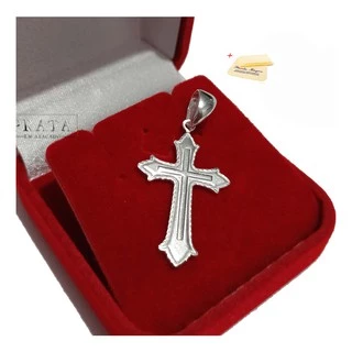 Pingente Prata 925K Cruz Crucifixo Maciço Original