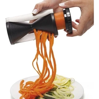 Cortador De Vegetais Legumes Espiral Manual Fatiador Preto