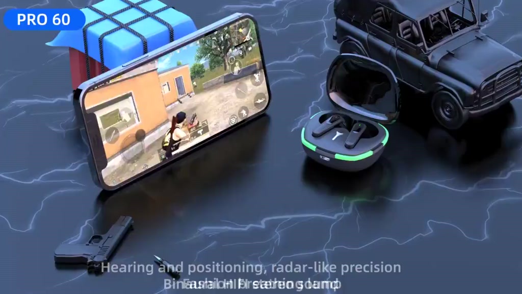 Para 60 TWS alimentación auditiva inalámbrica Bluetooth V5.1 alimentación 9d MIC estéreo integrado Arpods originales_voghion.com