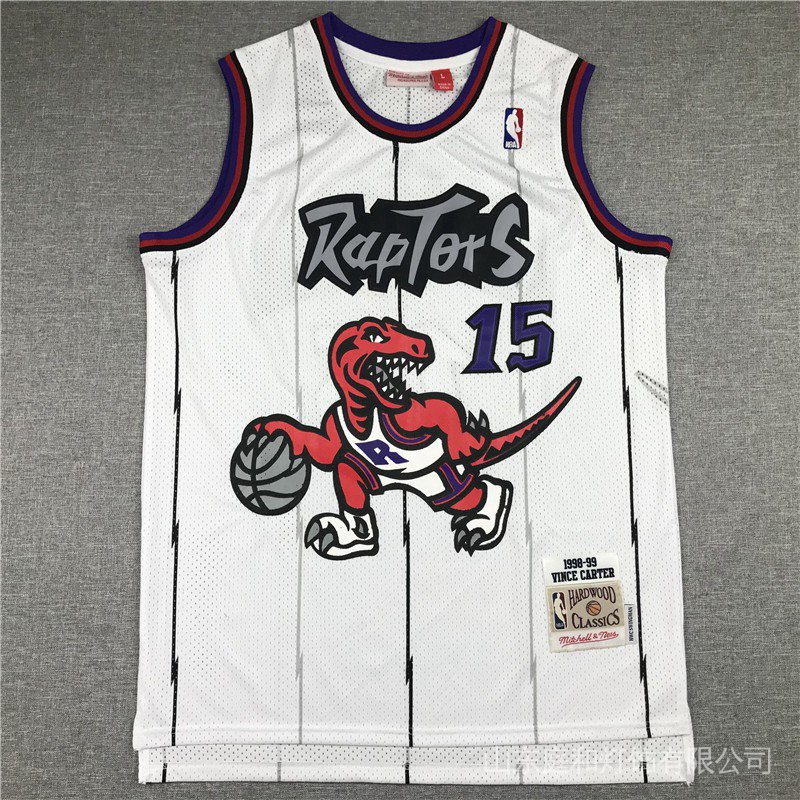 Camisa VBV0 N-BA Toronto Raptors no . 15 Carter Colete Esportivo Etiqueta Retrô Branca