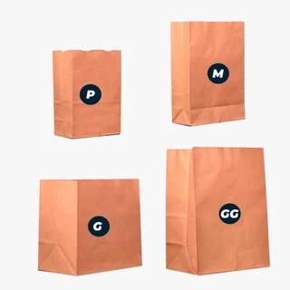 Sacos Papel Kraft Pardo P, M, G e GG Presente Delivery de lojas comércio Embalagem Comidas Doces Bolsas de alta qualidade