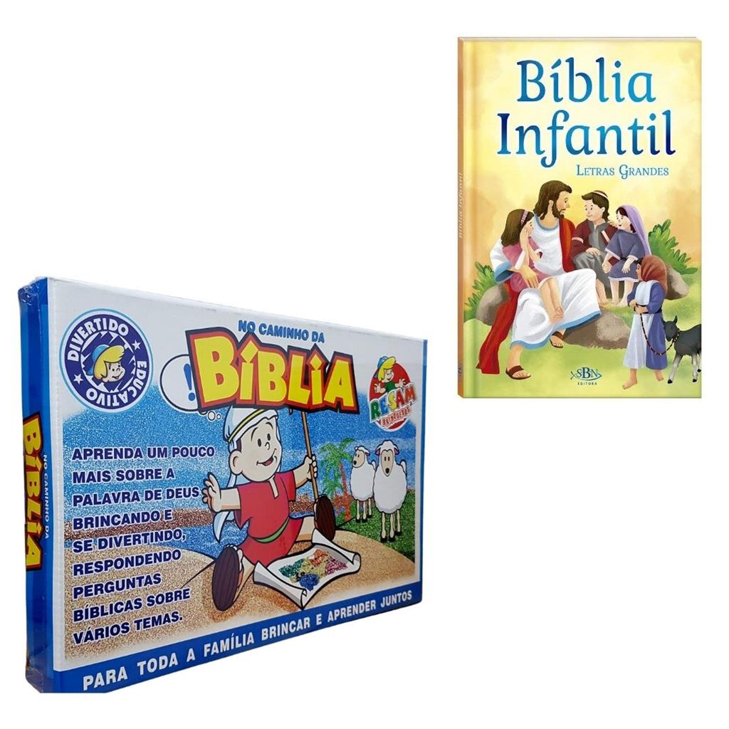 Kit Biblia Infantil Letra Grande e Jogo da Biblia para criancas ...
