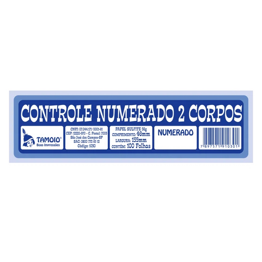 Bloco Talão De Controle Numerado 2 Corpos 100 Folhas Tamoio Shopee Brasil 2198