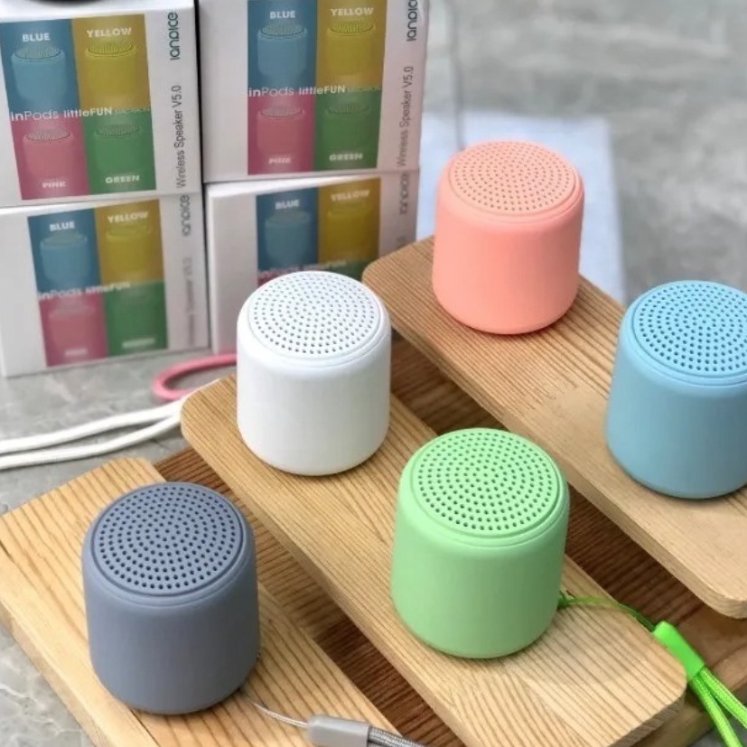 Mini Caixa De Som Inpods Little Fun Macaron Portátil Bluetooth