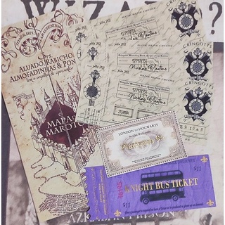 Varinha Harry Potter + Carta + Mapa + Bilhete + Feitiços - Loja Pluk