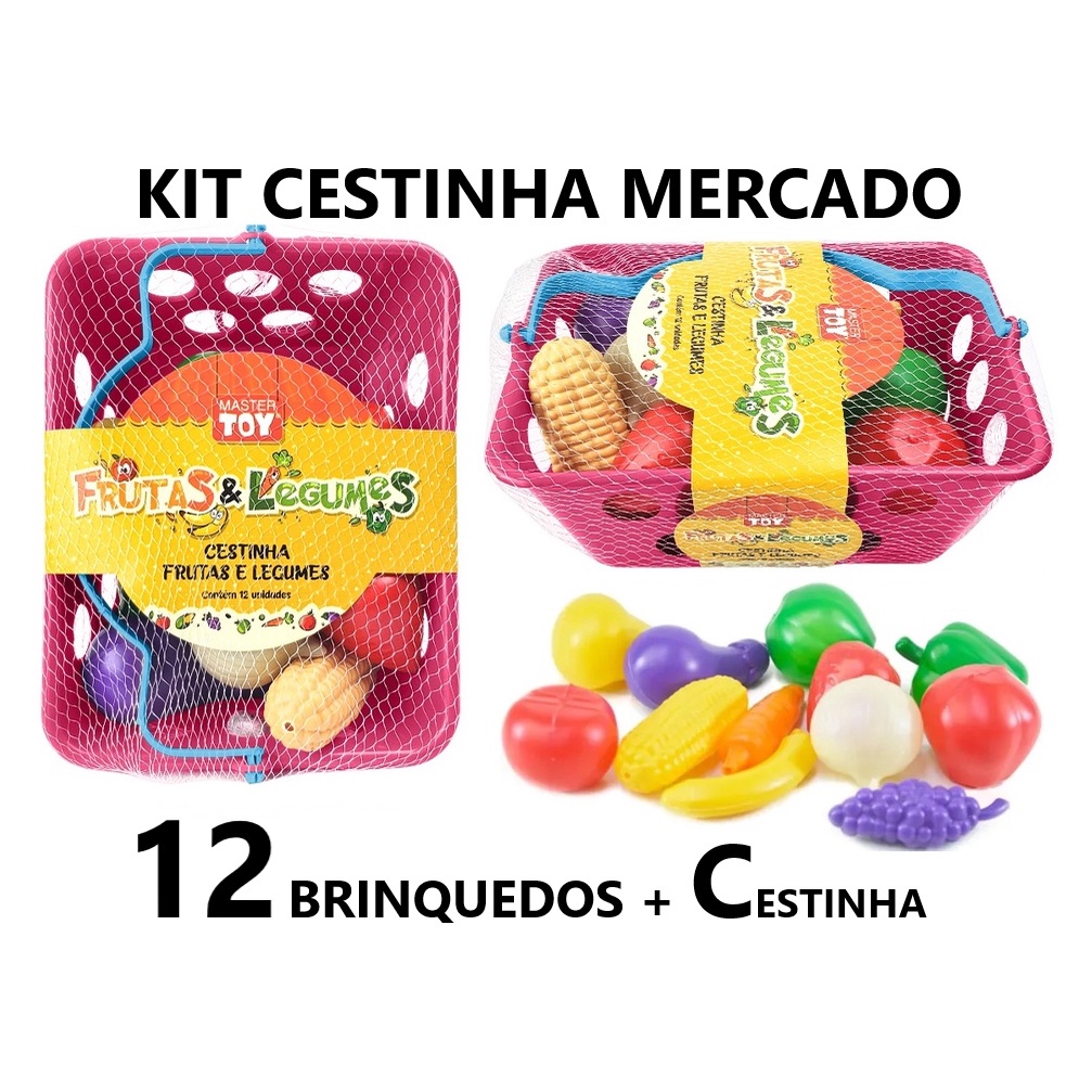 kit De Comidinha De Brinquedo Infantil Com Velcro Para Cortar Frutas e  Legumes, Jogo De Educativo Alimentos Reutilizáveis Cozinha