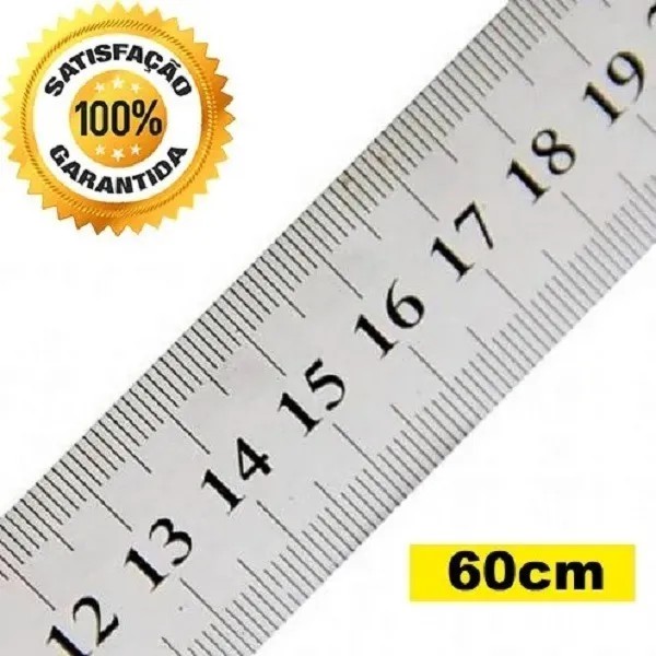 Régua 60cm 24 Polegadas Aço Inox Projetista Profissional | Shopee Brasil