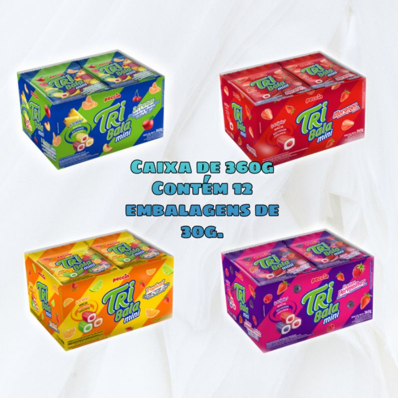 Tri bala mini peccin caixa 360g sabores | Shopee Brasil