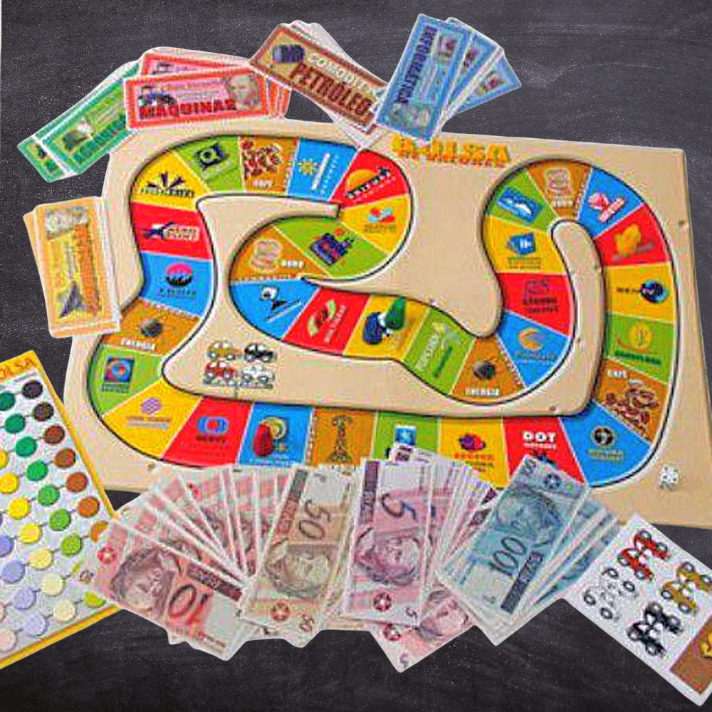 Jogo Bolsa De Valores Educação Financeira brinquedo tabuleiro aprender ...