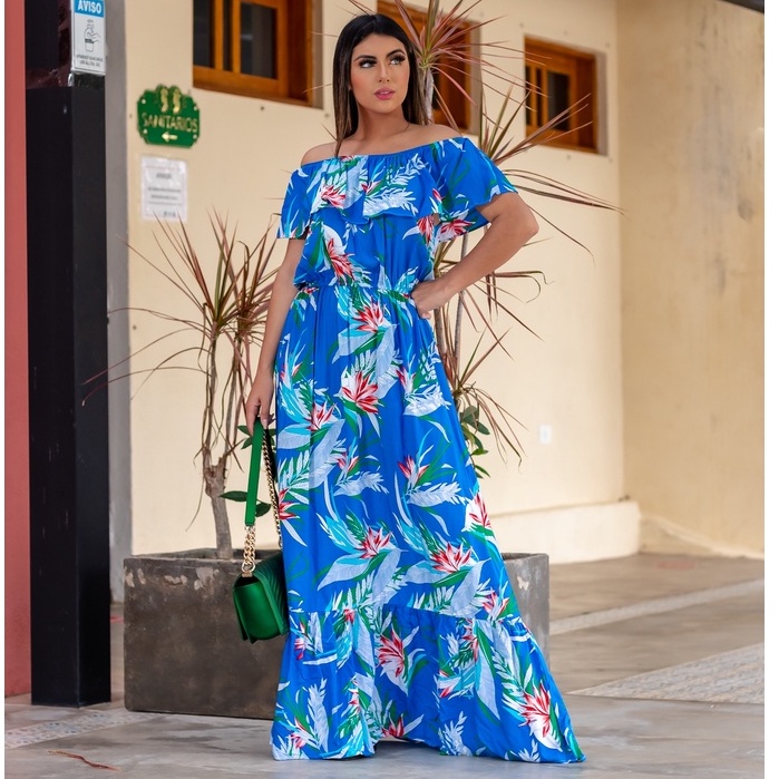 Vestido de sales babado estampado