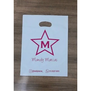 Sacola Plástica Personalizada 20 x 30 25 unidades