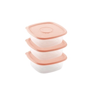 Conjunto de Potes de Plástico Quadrados 1 L Pop 3 Unidades Vinho Malbec-Rosa Pastel/2022