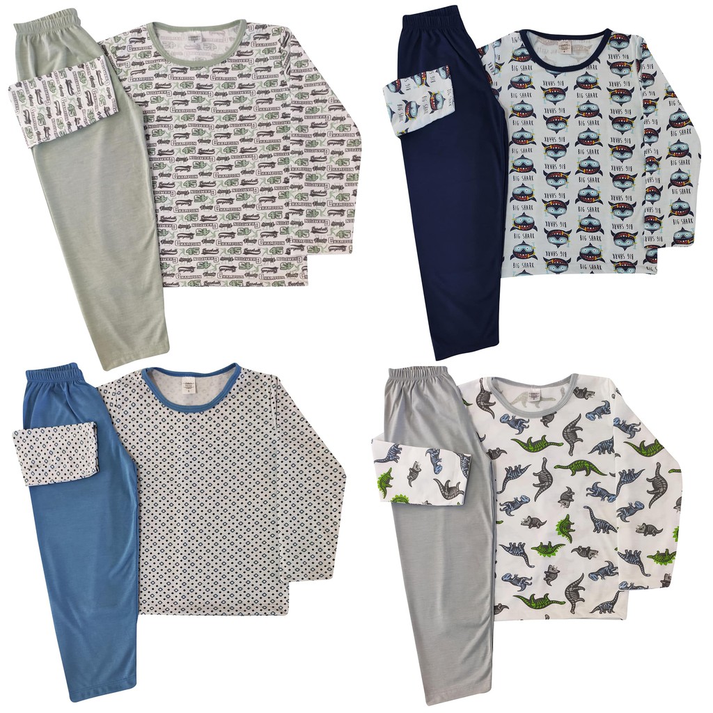 Pijama De Inverno Infantil Meninos 10 12 14 16